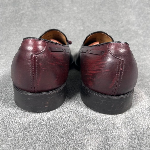 Johnston & Murphy Mens Tassel Loafers Burgundy Leather Dress Shoes 8.5 3E EEE main image 13